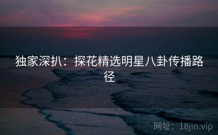 独家深扒：探花精选明星八卦传播路径